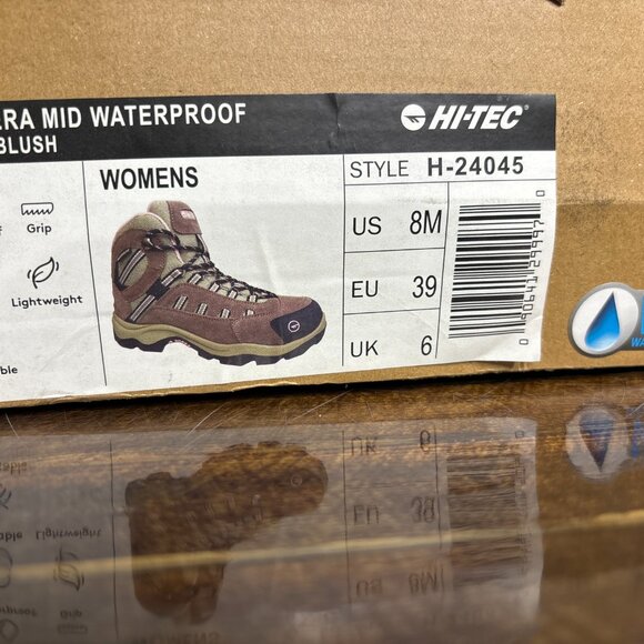 Hi-Tec Bandera Mid Hiking Boots Womens Size 8M Taupe Blush Suede Waterproof - Picture 3 of 3